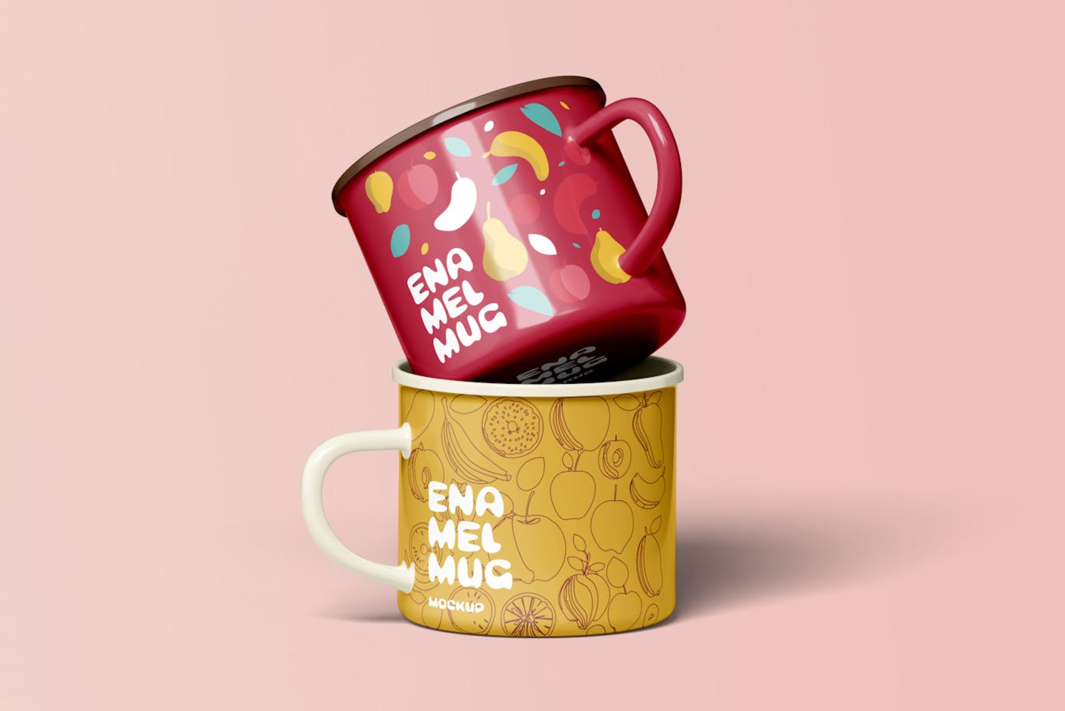 6266 多彩的搪瓷杯模型样机-Enamel Mug Mockup