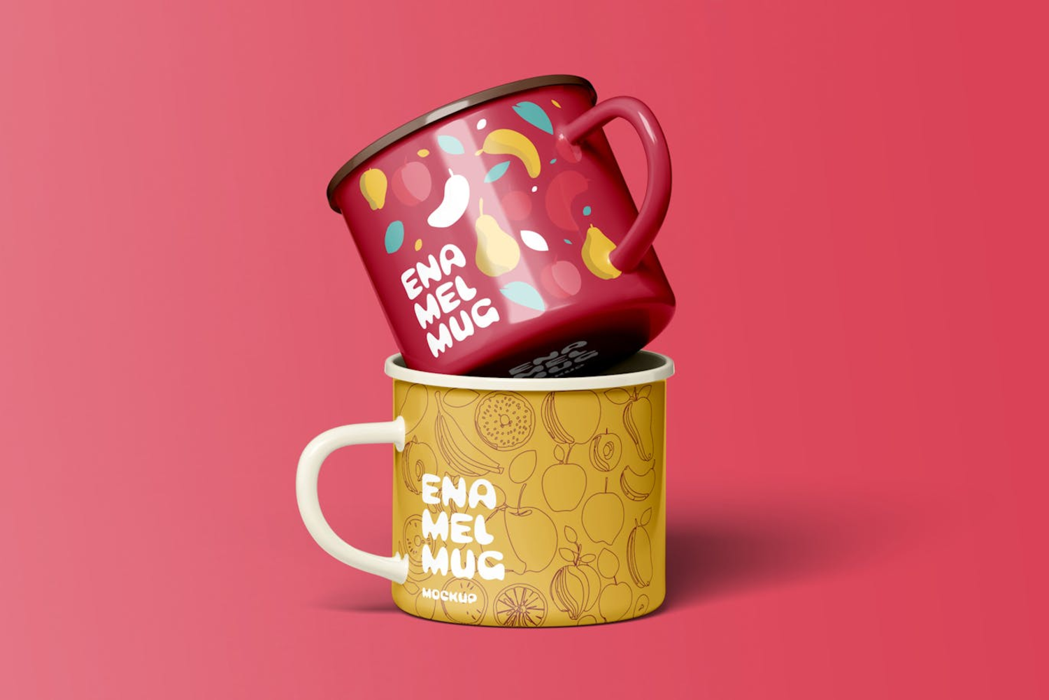 6266 多彩的搪瓷杯模型样机-Enamel Mug Mockup