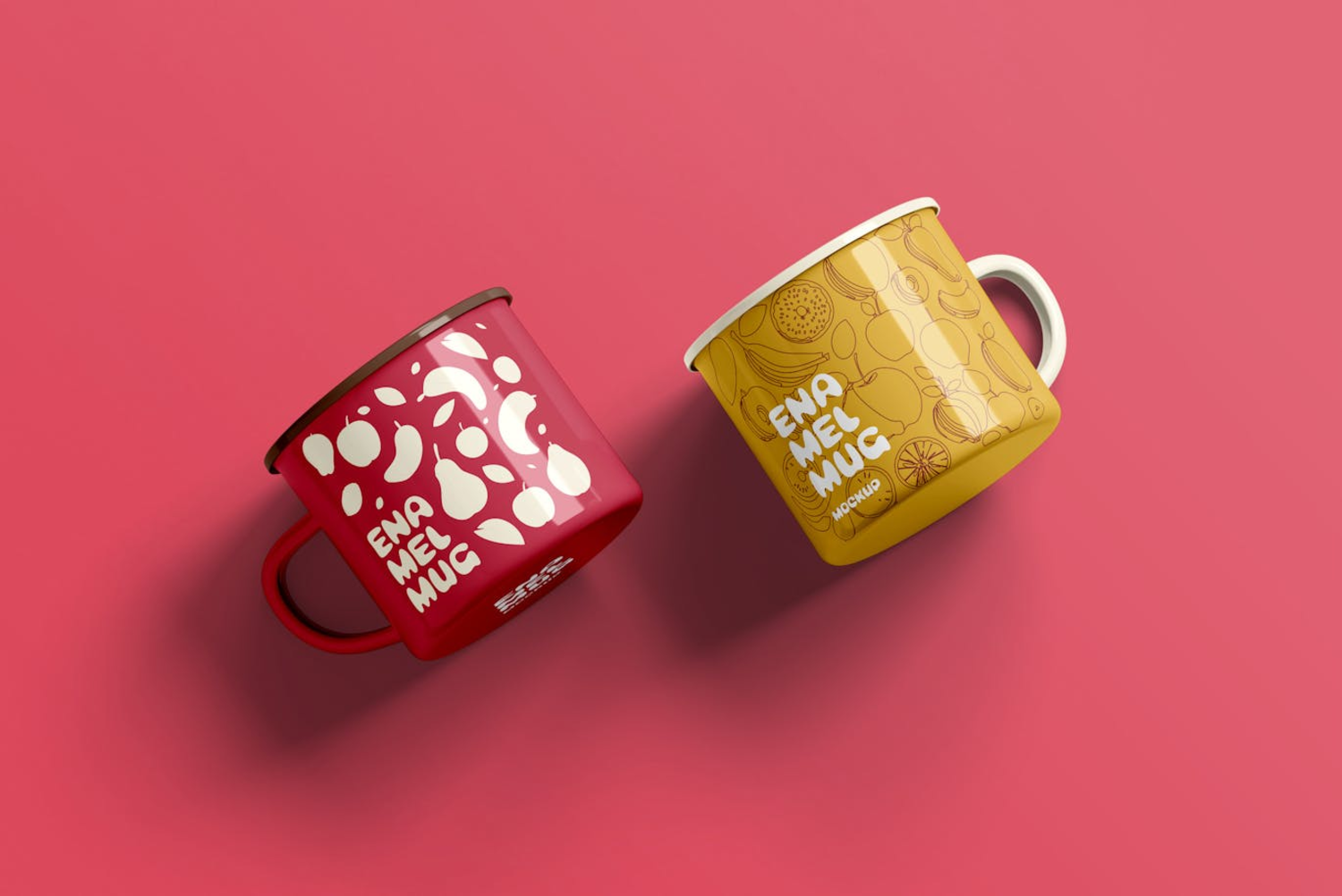 6266 多彩的搪瓷杯模型样机-Enamel Mug Mockup