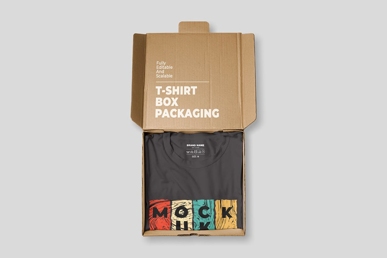 6274 创意个性化折叠T恤盒包装设计样机-Folding T-shirt box packaging design mockup