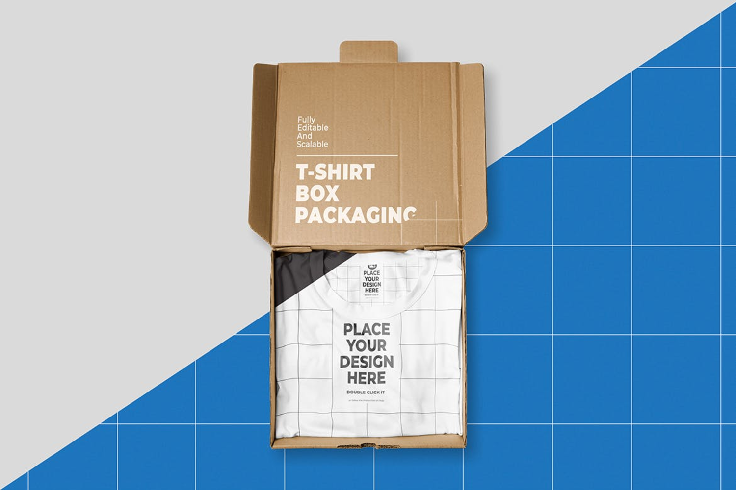 6274 创意个性化折叠T恤盒包装设计样机-Folding T-shirt box packaging design mockup