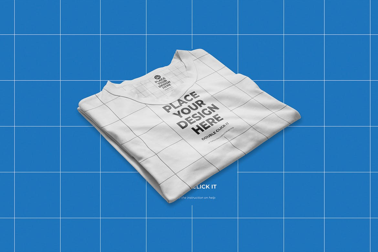 6276 折叠T恤服装时尚设计样机-Folded T-shirt clothing fashion design mockup