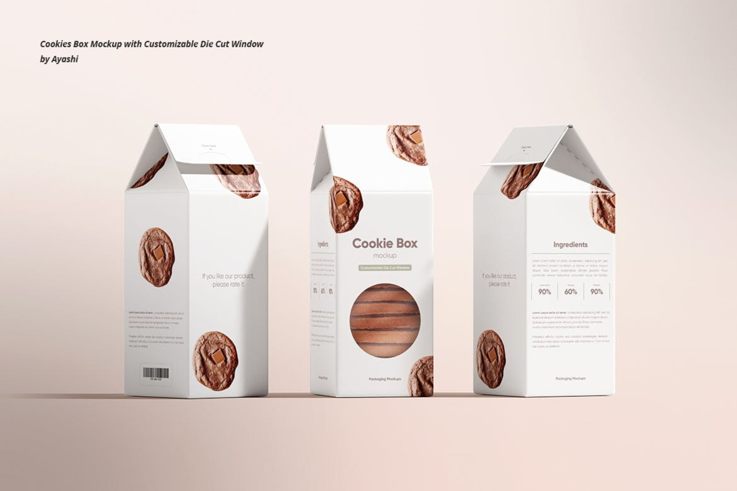 6279 曲奇饼包装盒设计实体模型样机-Cookie packaging box mockup