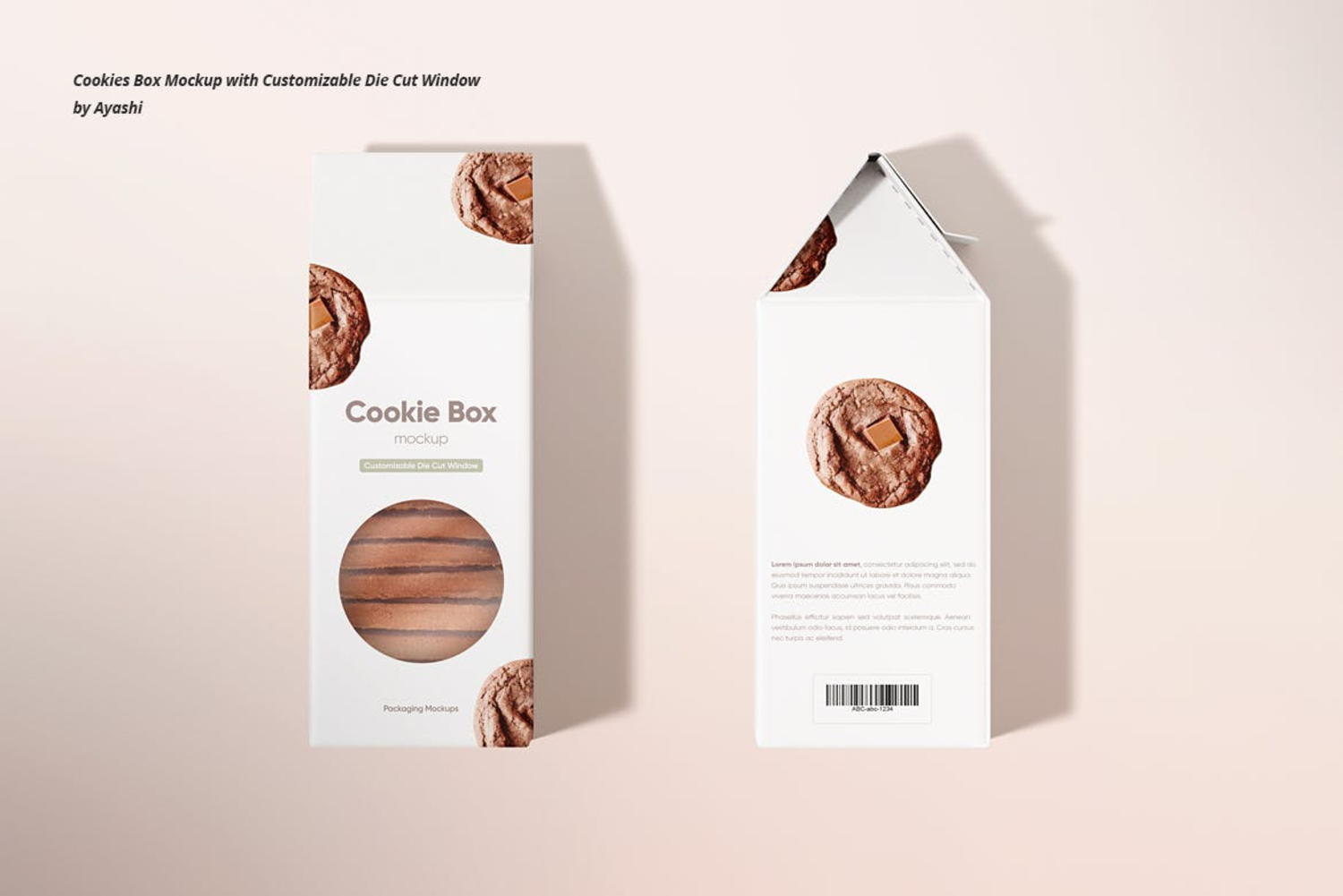 6279 曲奇饼包装盒设计实体模型样机-Cookie packaging box mockup