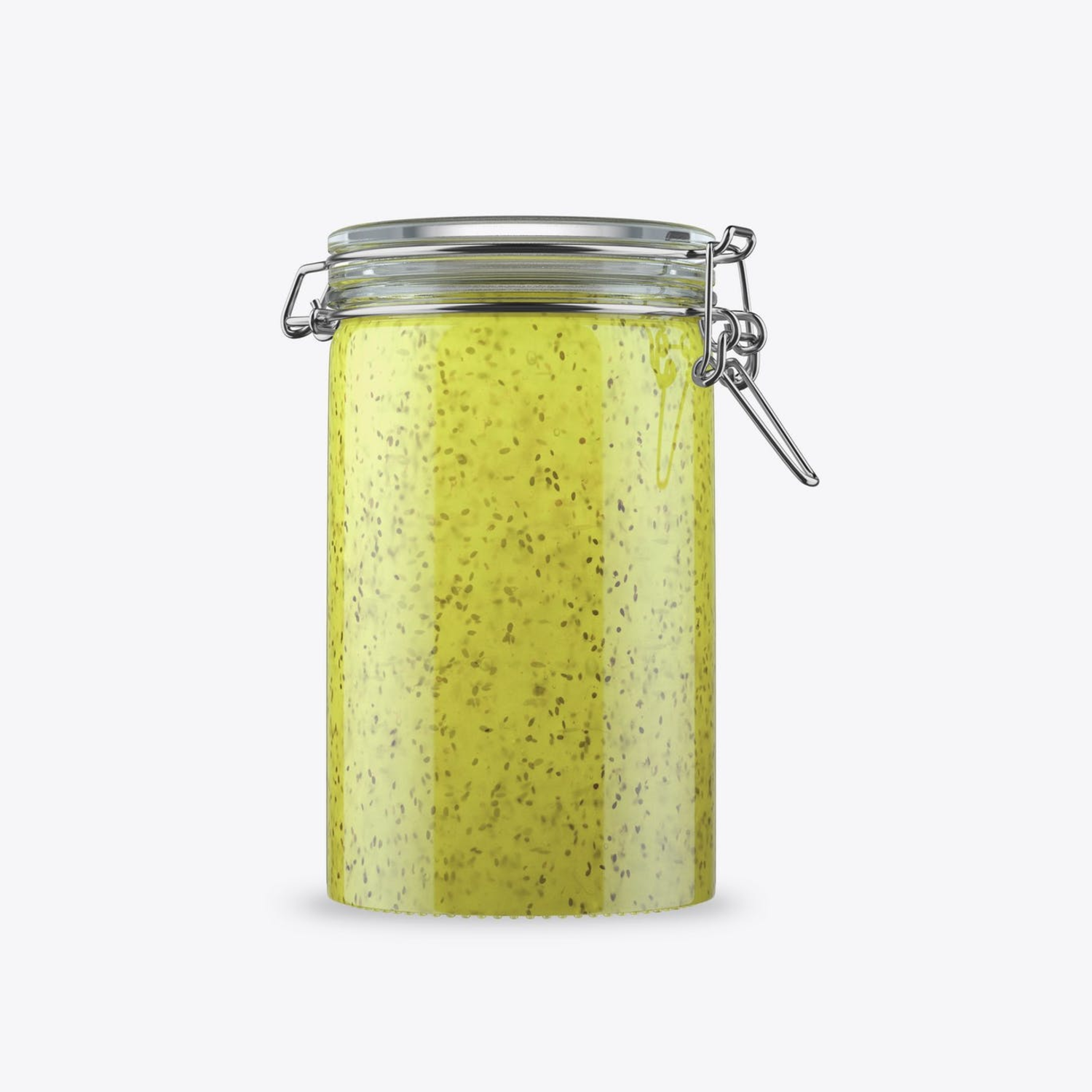 6282 猕猴桃果酱罐包装设计样机psd模板 Kiwi Jam in Classic Jar Mockup