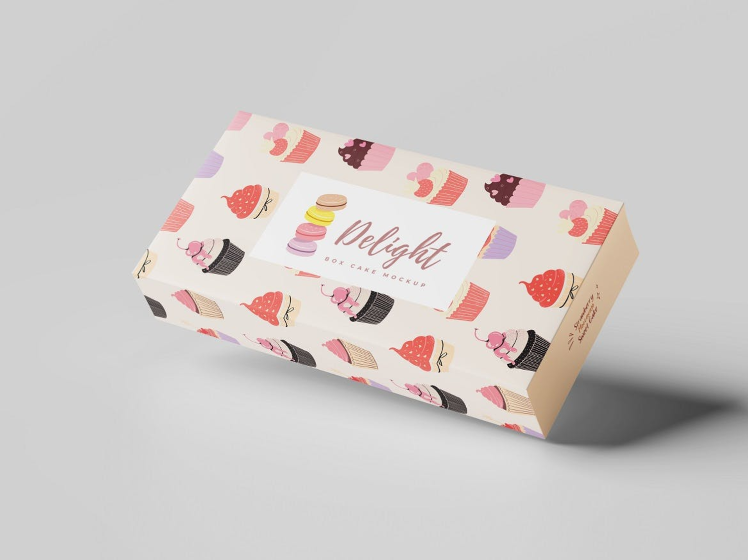 6292 创意蛋糕食品盒子包装设计样机-Box Cake Mockup