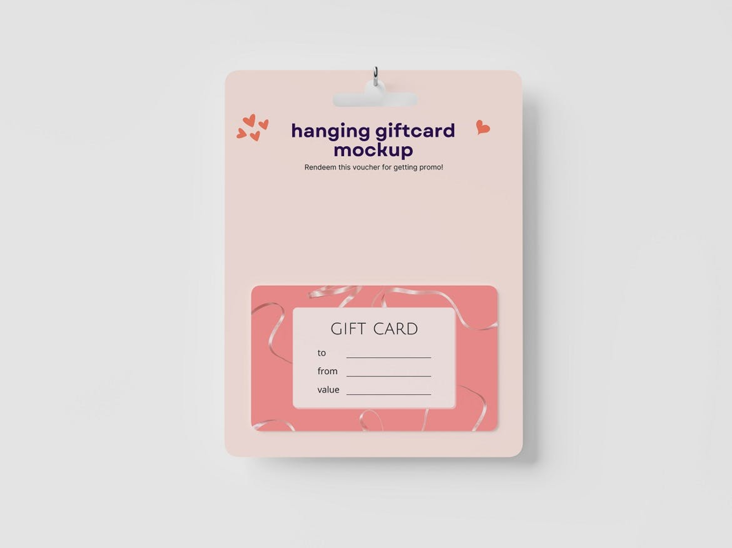 6293 环保材料挂耳礼品卡设计展示样机-hanging giftcard mockup