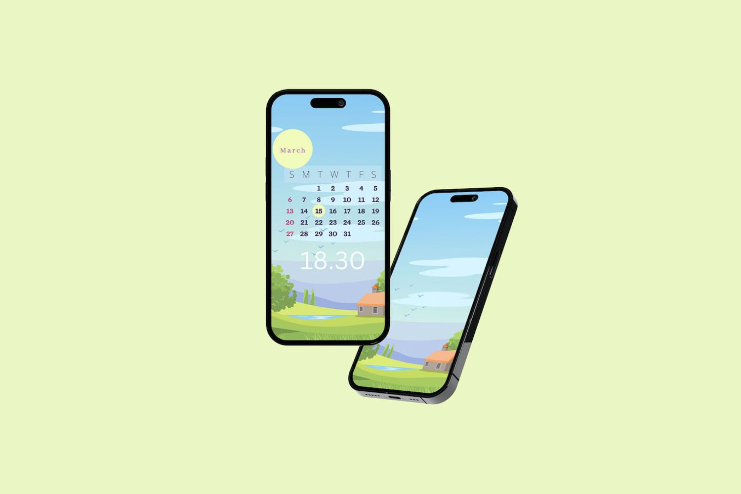 6295 浮动式效果iPhone 14手机样机-floating style iphone 14 mockup