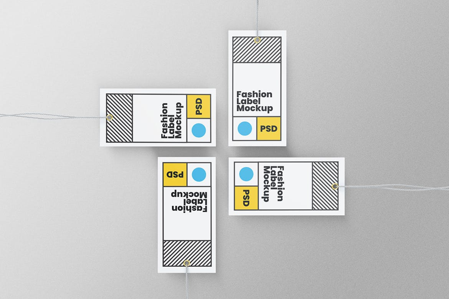 6297 矩形服装价格标签样机设计模板-rectangle label tag mockup