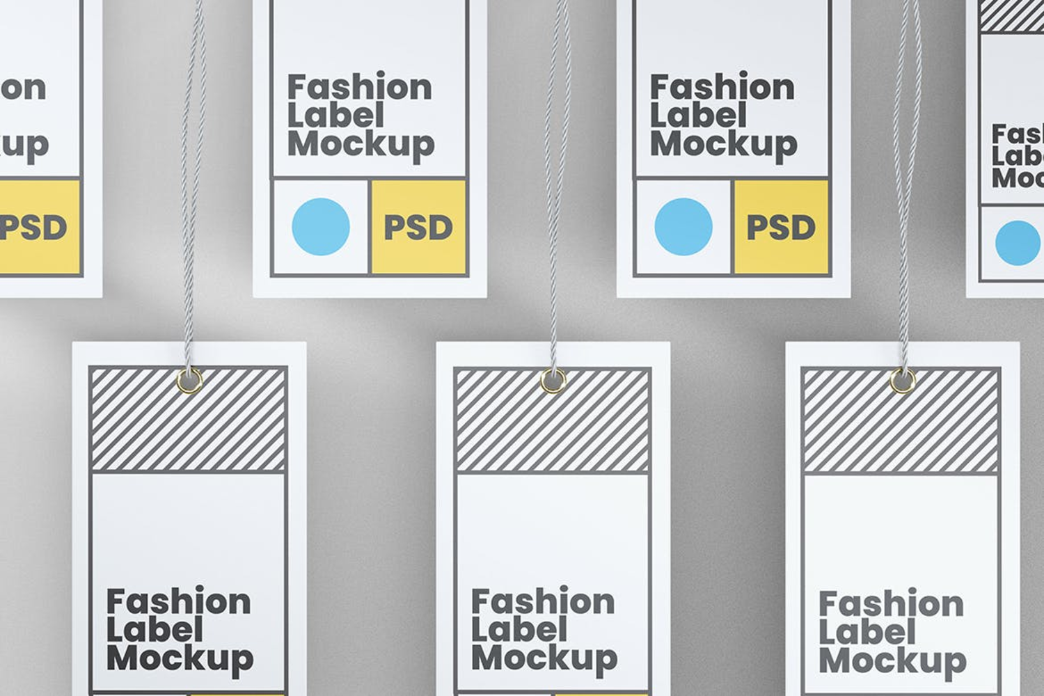 6297 矩形服装价格标签样机设计模板-rectangle label tag mockup
