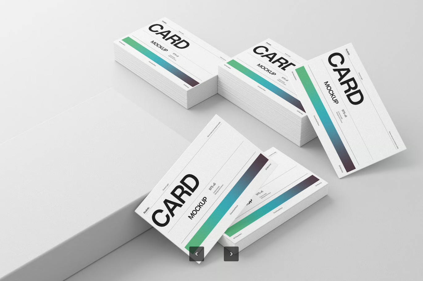 分层可编辑PSD名片样机立体堆叠高端商务设计模板素材Stacked Business Card Mockup-果觅网