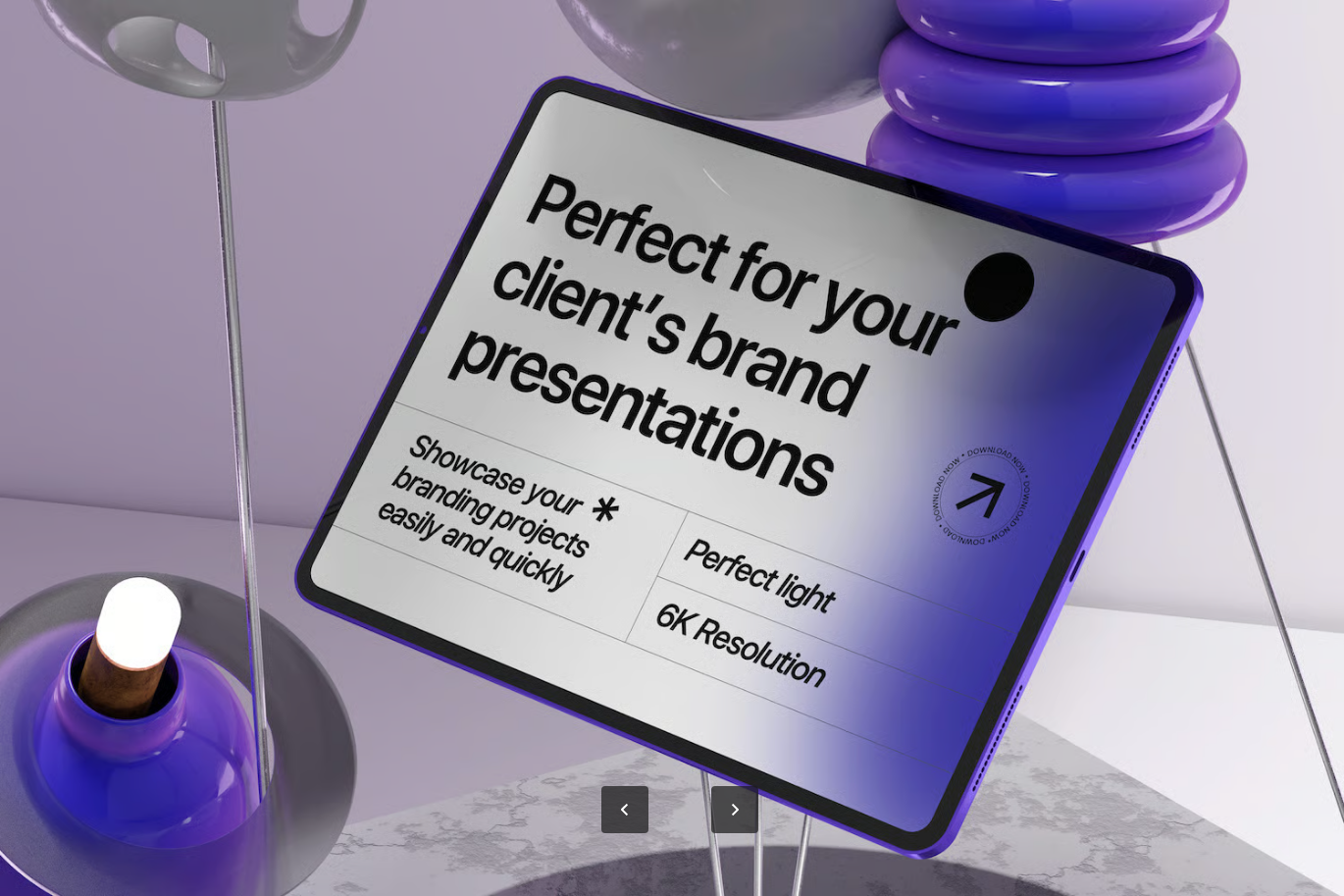 高端品牌设计PSD分层4K高清现代简约平板电脑样机模板可编辑Modern Tablet Branding Mockup-果觅网