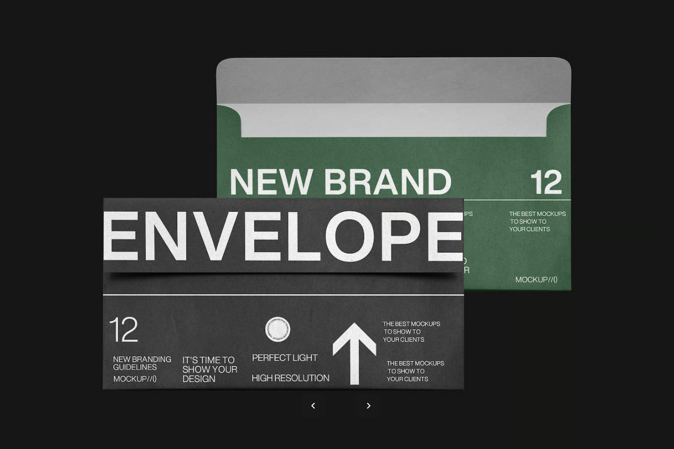 可编辑PSD样机模板信封品牌高端展示Mockup设计素材Envelope Branding Mockup Template-果觅网