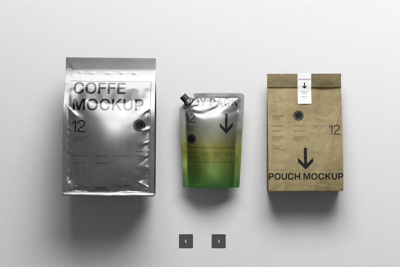 商用咖啡包装PSD样机高清分层食品袋设计可编辑模板素材Coffee Packaging Pouch Mockup-果觅网