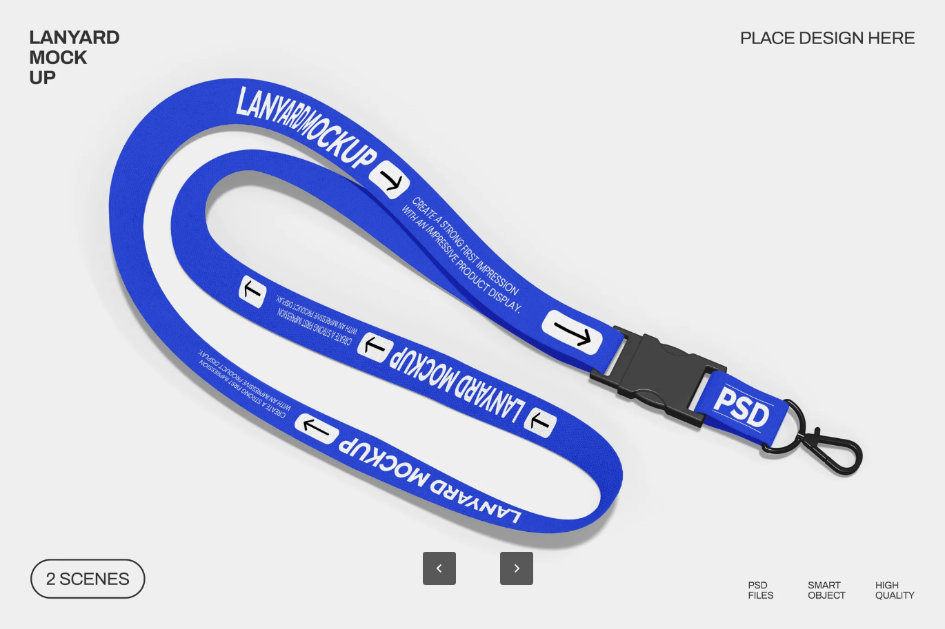 PSD分层可编辑挂绳样机 高端企业定制展示 CMYK印刷源文件Lanyard Mockup-果觅网