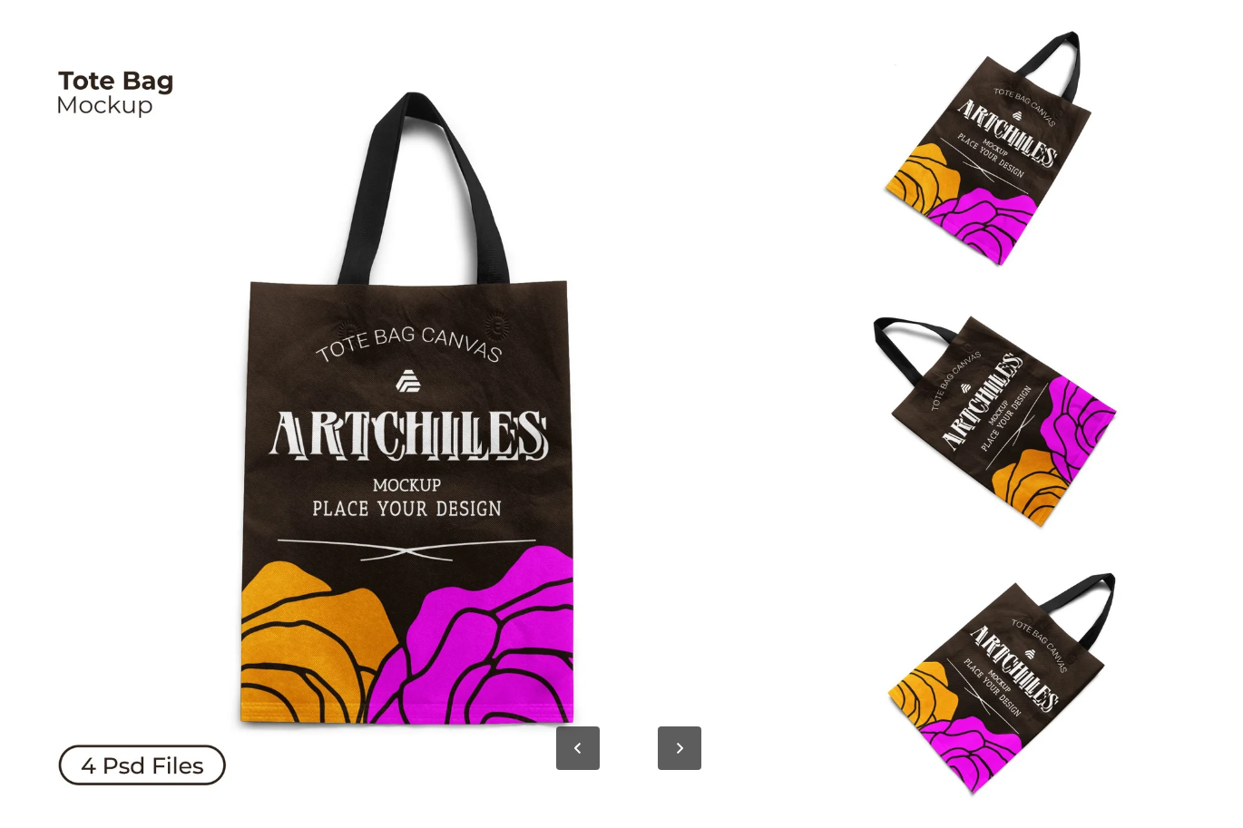 可编辑Tote Bag Mockup PSD分层样机 高端质感多角度设计神器Tote Bag Mockup-果觅网
