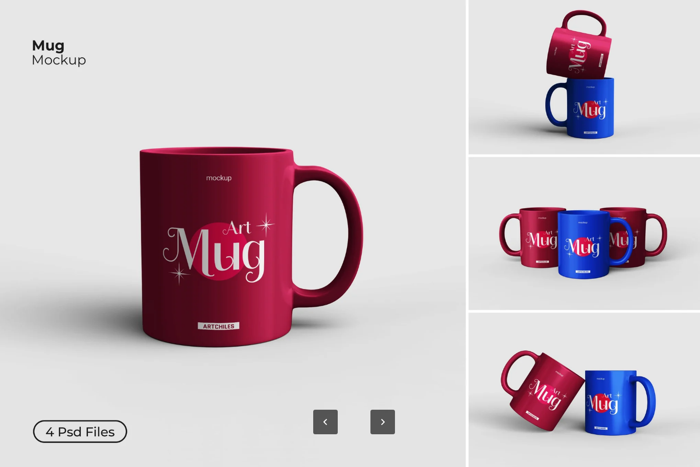PS样机Mug Mockup咖啡杯分层可编辑智能对象ins风极简包装展示素材Mug Mockup-果觅网