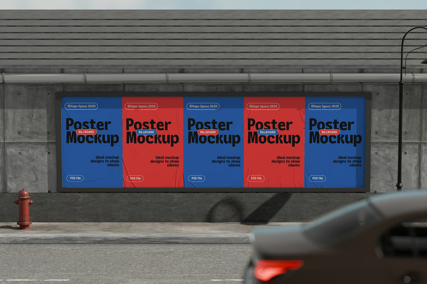 G6340 2025新款PS样机海报广告牌人像展示模板高清可编辑PSD分层Poster Billboard Portrait Mockup