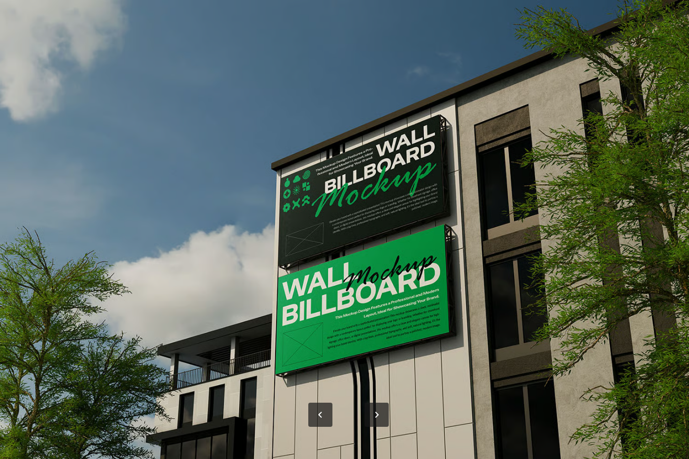大型广告牌建筑外观PSD+PNG高清3D立体商业展示样机素材Big Billboard Building Mockup-果觅网