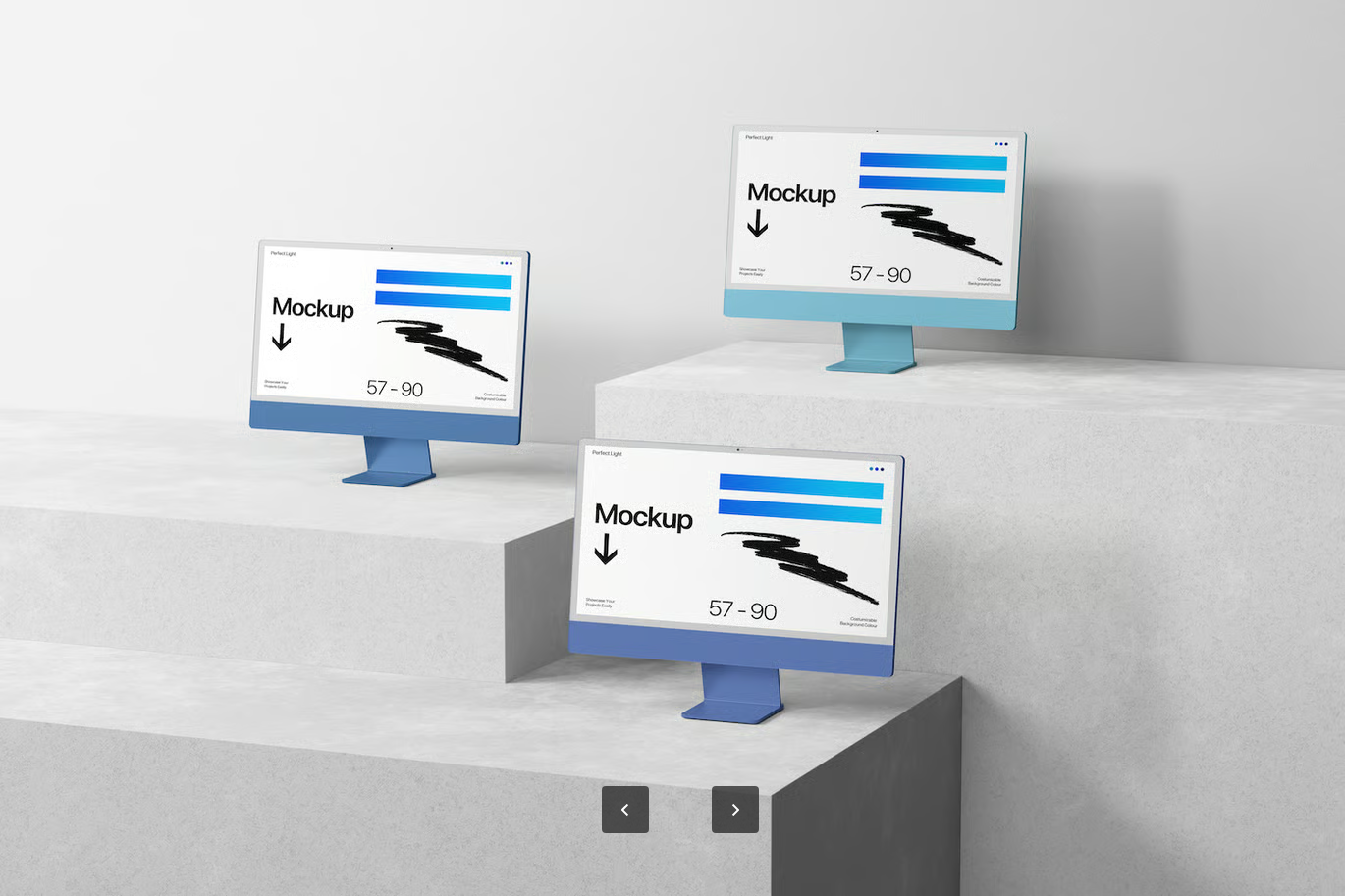 G6354 4K高清PSD分层可编辑现代简约风台式电脑样机Mockup设计素材Modern Desktop Computer Mockup