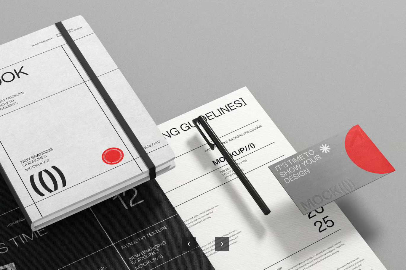 PSD可编辑文具品牌VI设计样机高端质感办公用品分层素材Stationery Branding Identity Mockup Set-果觅网