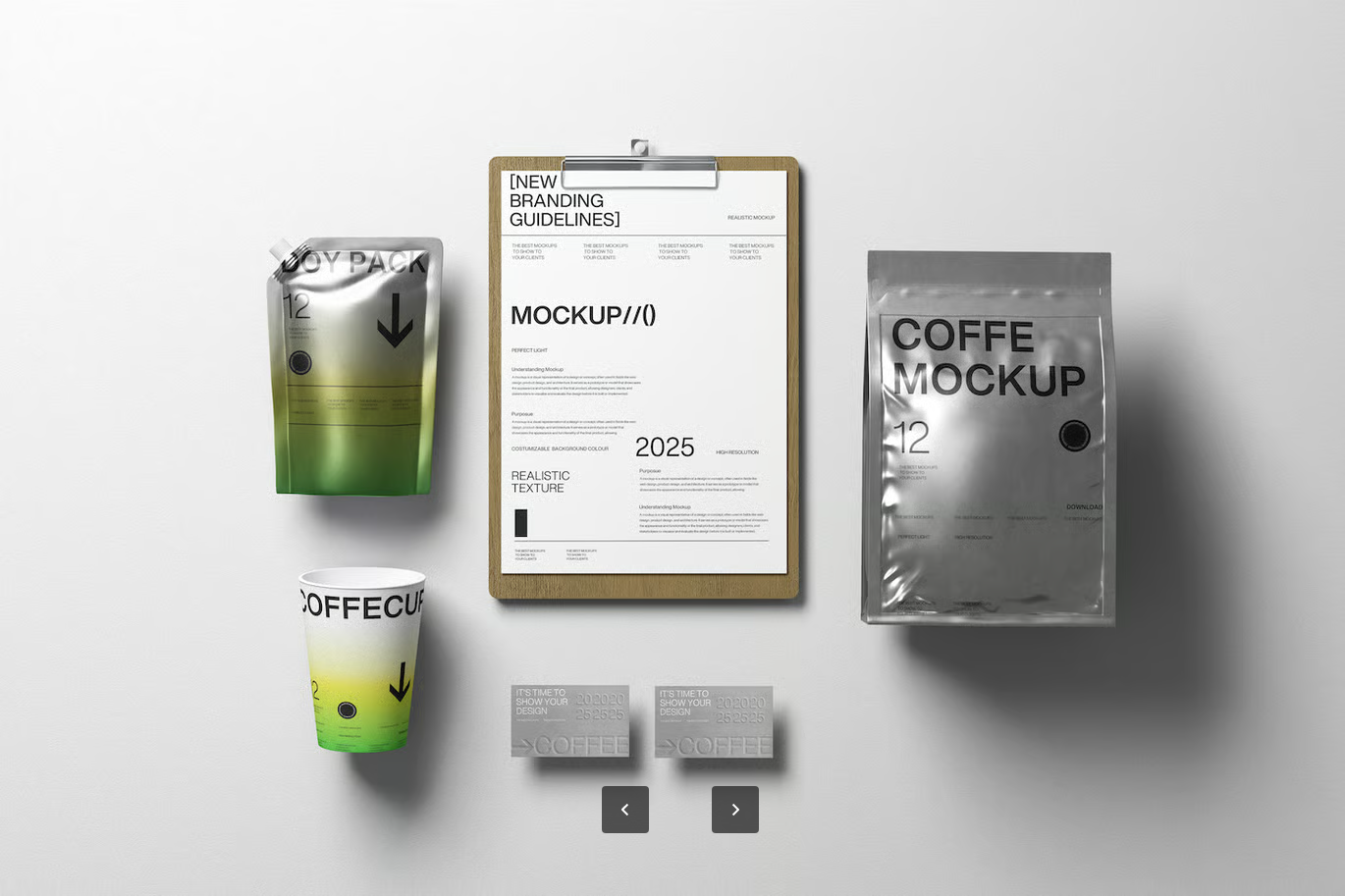 G6364 高端咖啡包装PSD样机套装 品牌VI设计3D展示可编辑模板Coffee Packaging Branding Mockup Set