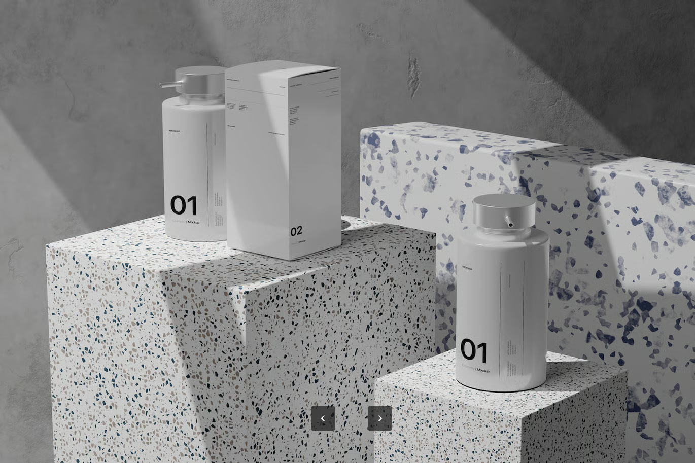 G6369 高端化妆品瓶包装样机PSD分层可编辑3D展示设计素材Modern Cosmetic Bottle Packaging Mockup