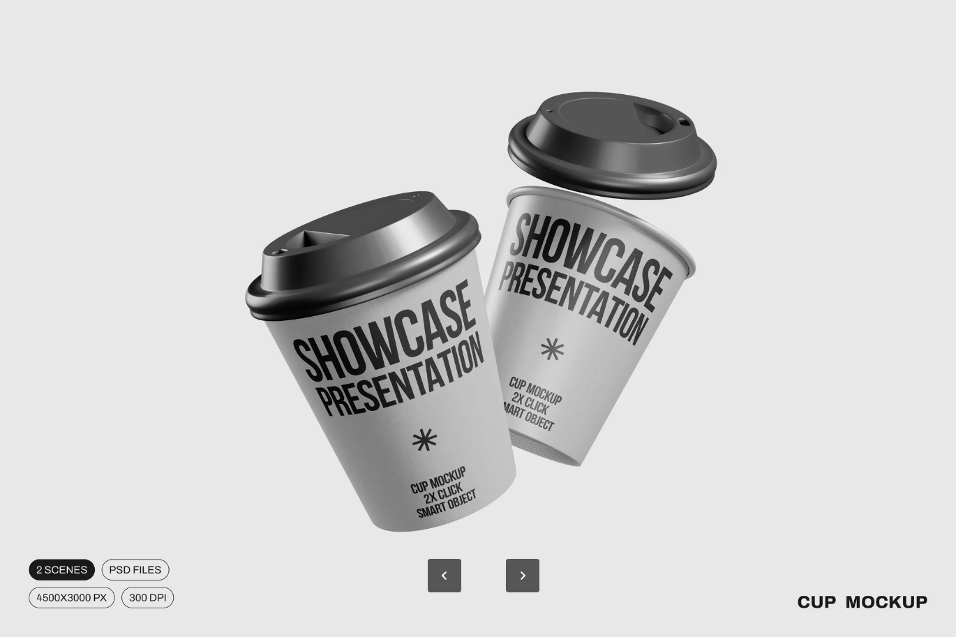 PSD分层可编辑咖啡杯3D立体样机高分辨率Cup Mockup-果觅网