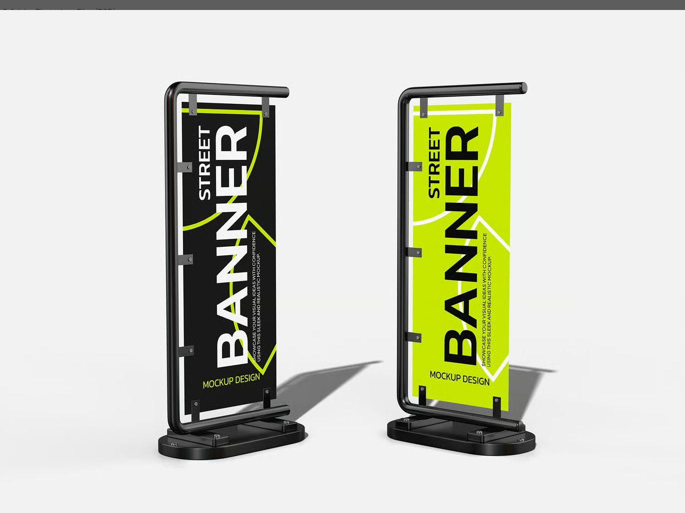 街道bannerPS样机 PSD分层广告牌设计素材街景展示模板Street Banner Mockup-果觅网
