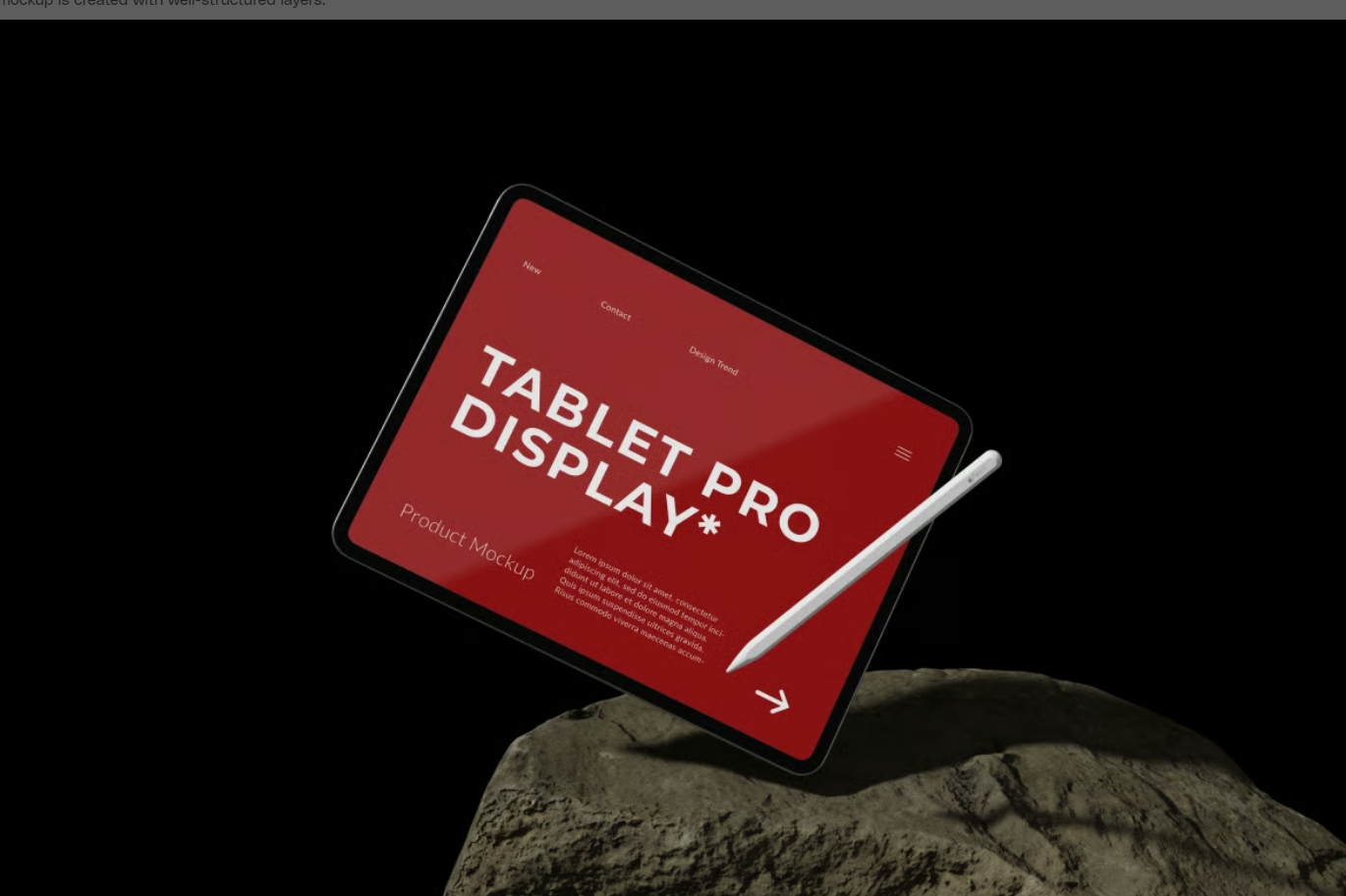4K高清平板PSD样机素材可编辑智能对象分层文件Tablet Pro Display - Mockup-果觅网