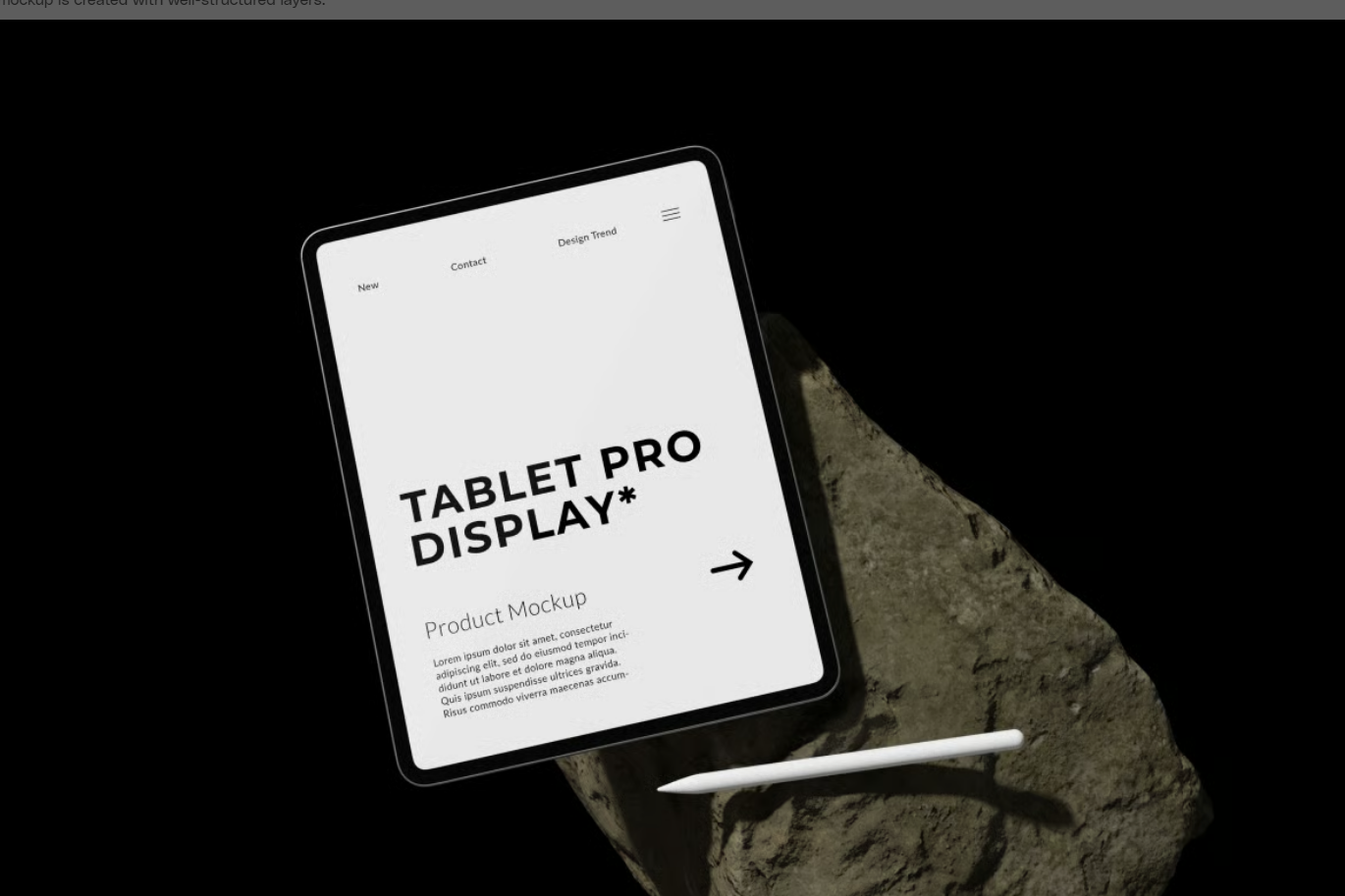 4K高清平板PSD样机素材可编辑智能对象分层文件Tablet Pro Display - Mockup-果觅网