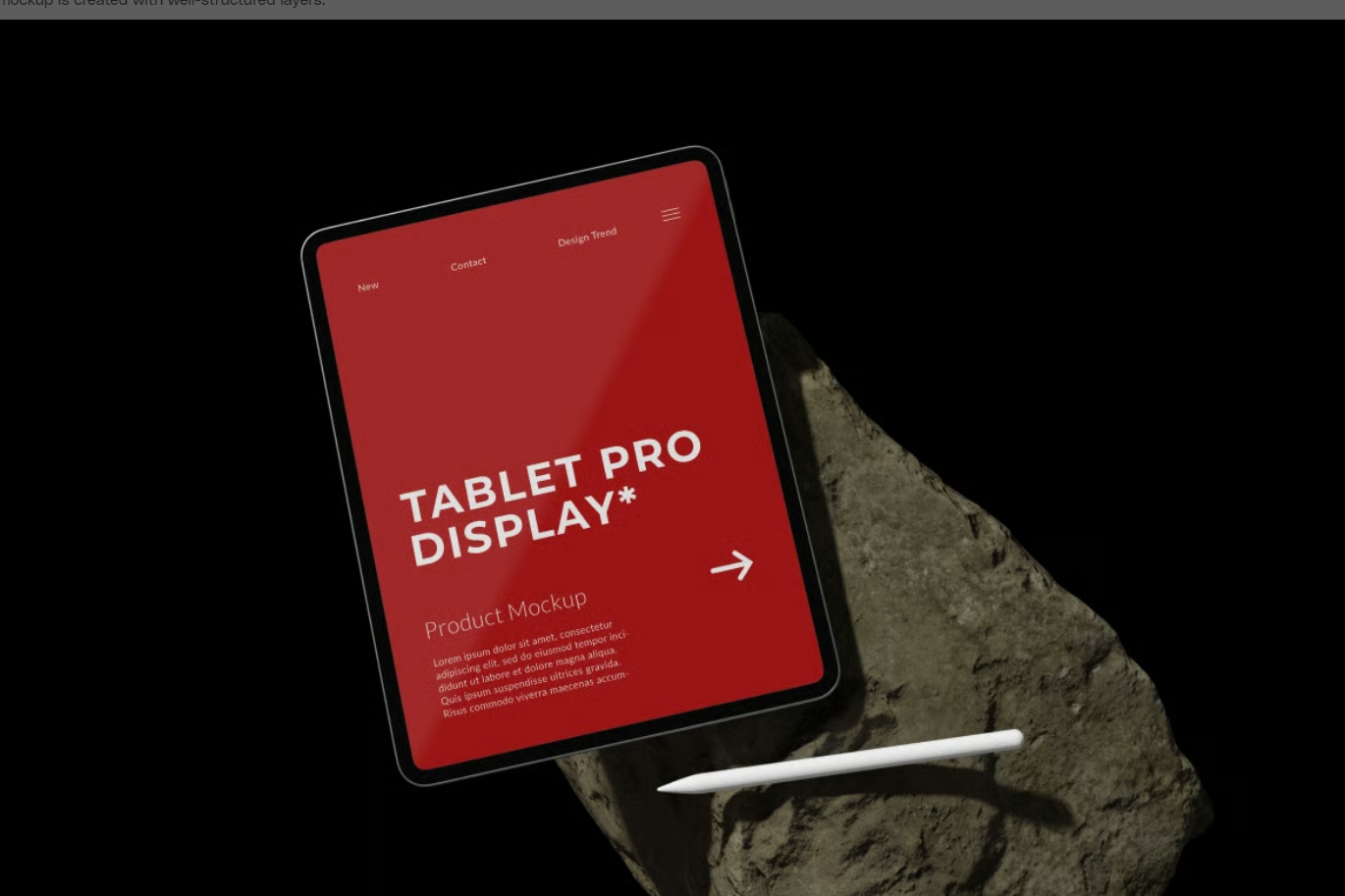 G6384 4K高清平板PSD样机素材可编辑智能对象分层文件Tablet Pro Display – Mockup