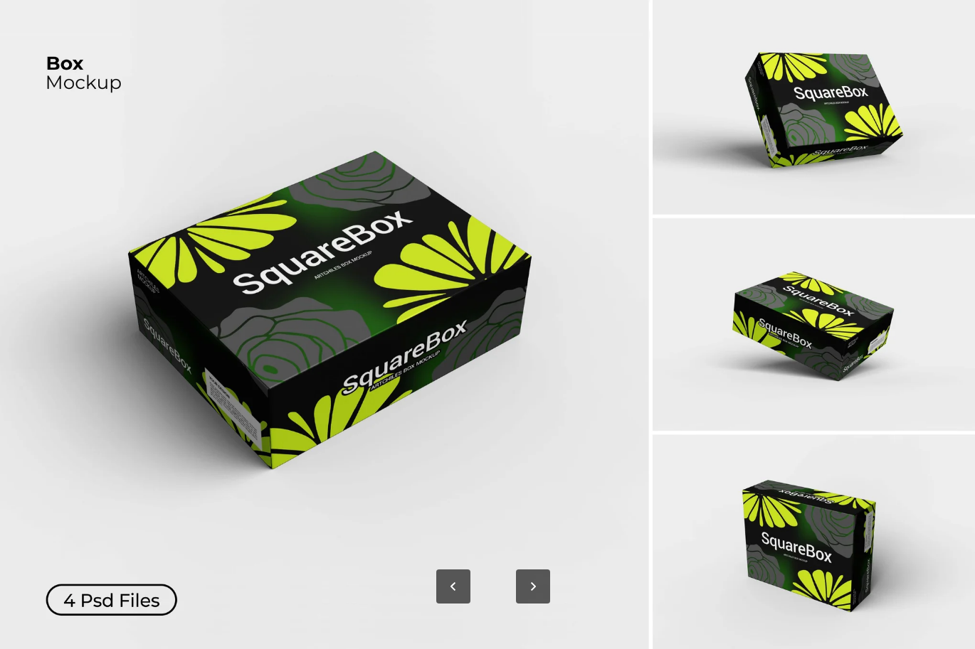 高端可编辑PSD分层包装盒样机 商业产品展示模板 智能对象Box MockupBox Mockup-果觅网