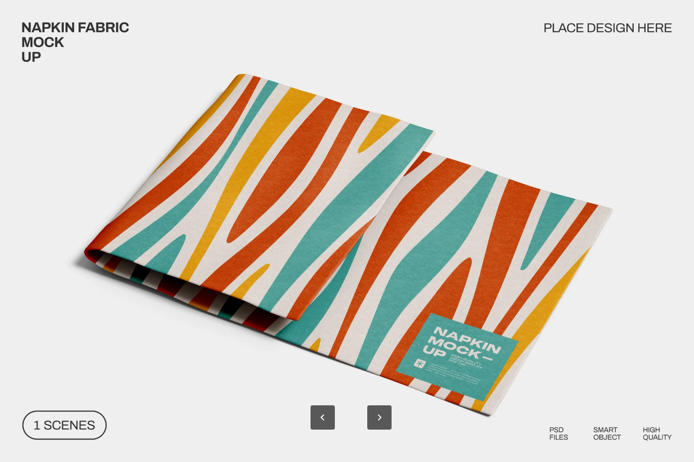 PSD可编辑高清质感餐巾布样机设计素材电商产品展示模板Napkin Fabric Mockup-果觅网