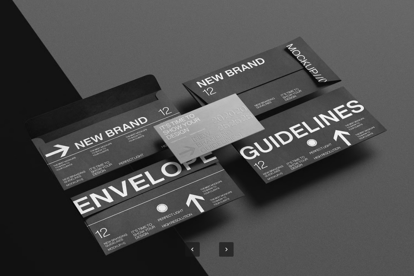 PS样机高端品牌信封文具套装可编辑设计素材质感PSD模板Brand Envelope Stationery Mockup Set-果觅网
