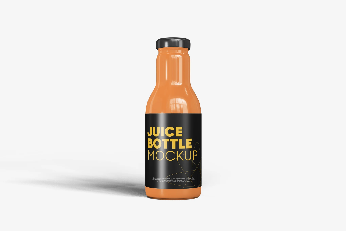 G6409 果汁瓶PSD分层样机透明背景可编辑文字3D饮品包装设计Juice Bottle Mockup