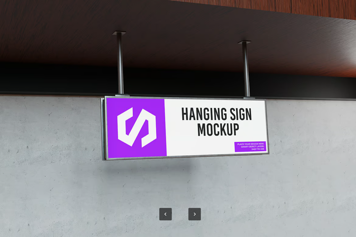 分层可编辑悬挂标牌PSD样机高清3D效果展示商业设计素材Hanging Sign Mockup-果觅网