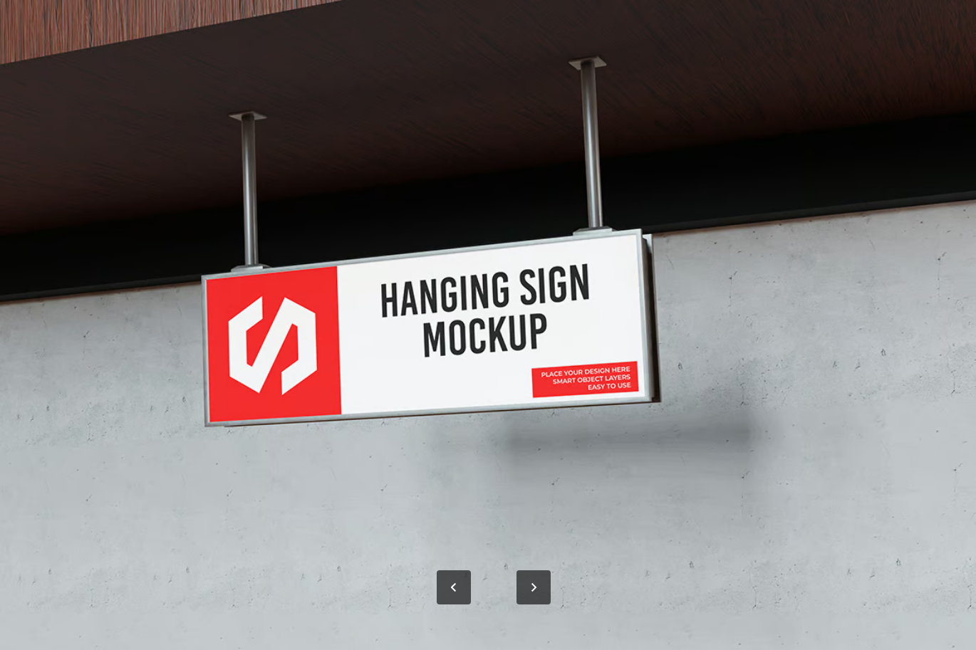 G6412 分层可编辑悬挂标牌PSD样机高清3D效果展示商业设计素材Hanging Sign Mockup