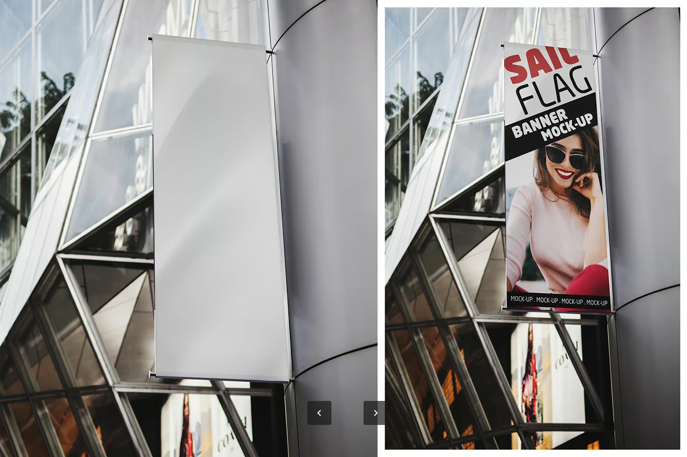 PSD分层竖版城市banner样机 高端广告设计素材mockup模板可编辑源文件Vertical City Banner Mock-Up-果觅网