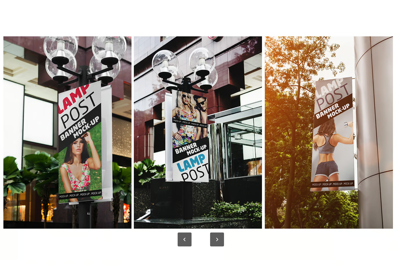 G6413 PSD分层竖版城市banner样机 高端广告设计素材mockup模板可编辑源文件Vertical City Banner Mock-Up