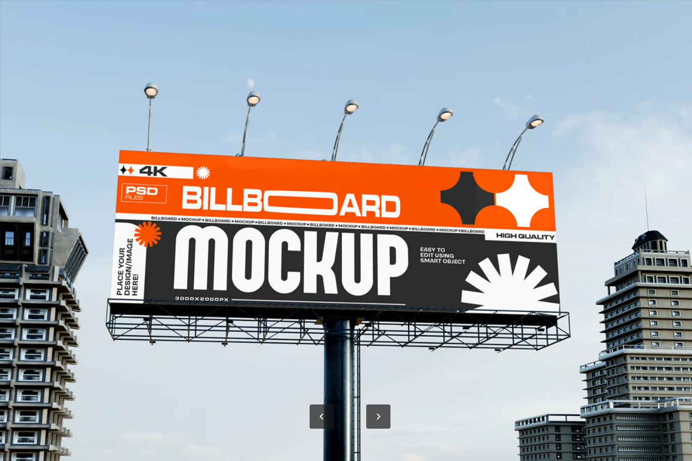 城市广告牌PSD分层样机 高清户外商业设计素材可编辑文字City Billboard Mockup-果觅网