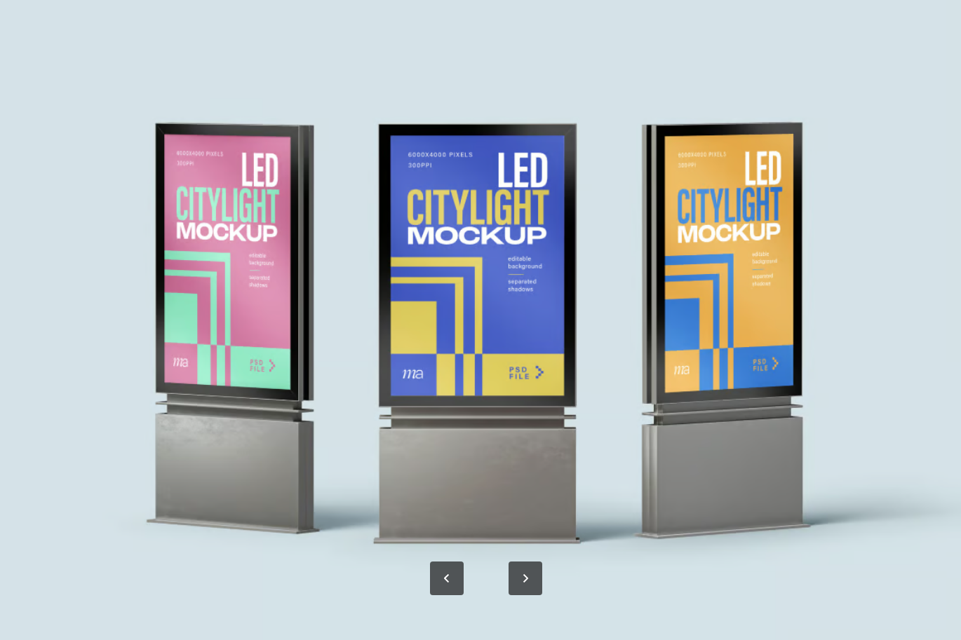 2025新款LED城市灯箱海报PSD分层样机素材高精度展示模板LED Citylight Poster Mockup Set-果觅网