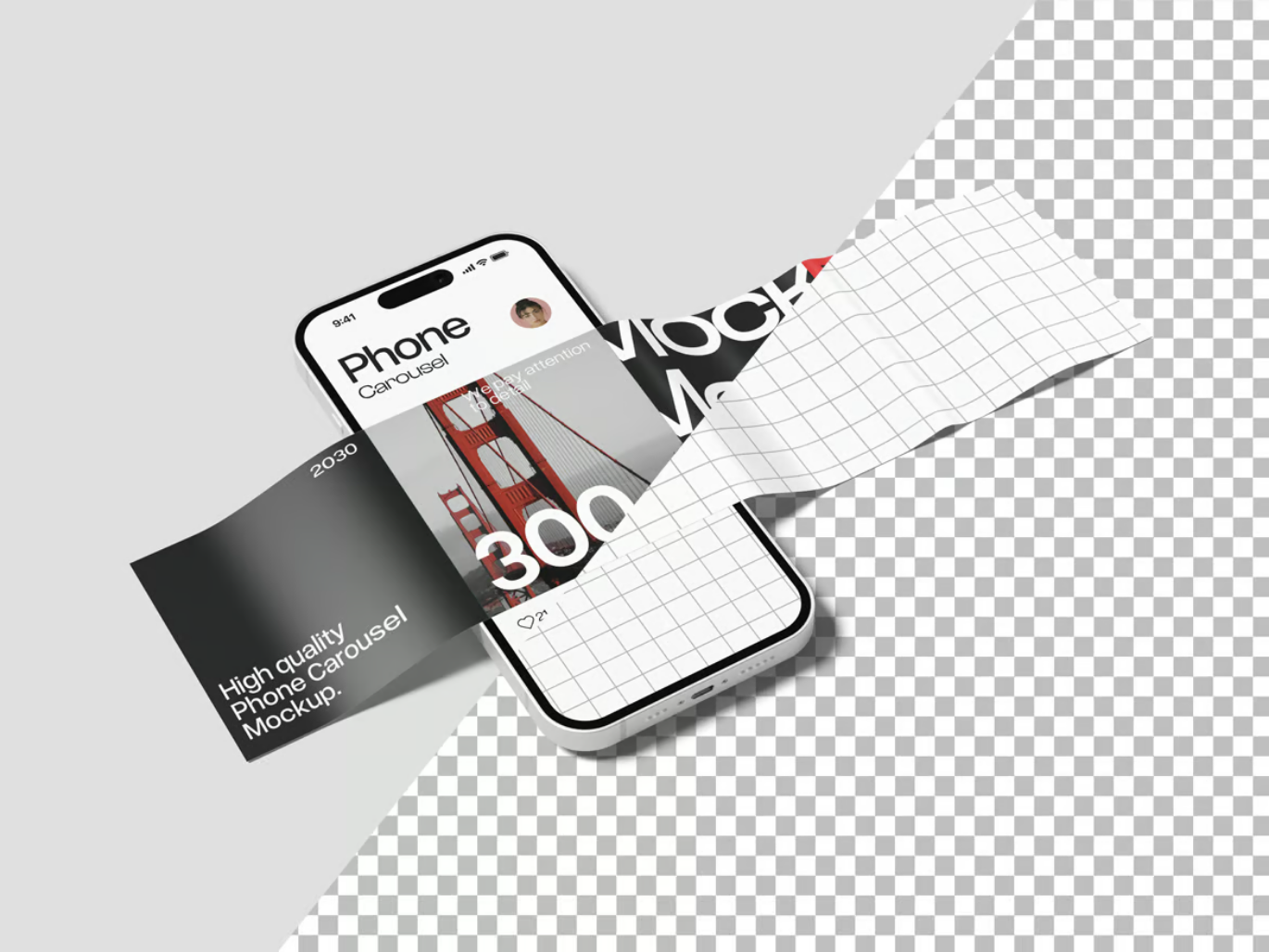 高端PS样机Carousel分层Mockup可编辑PSD智能对象设计素材模板Carousel Mockup-果觅网