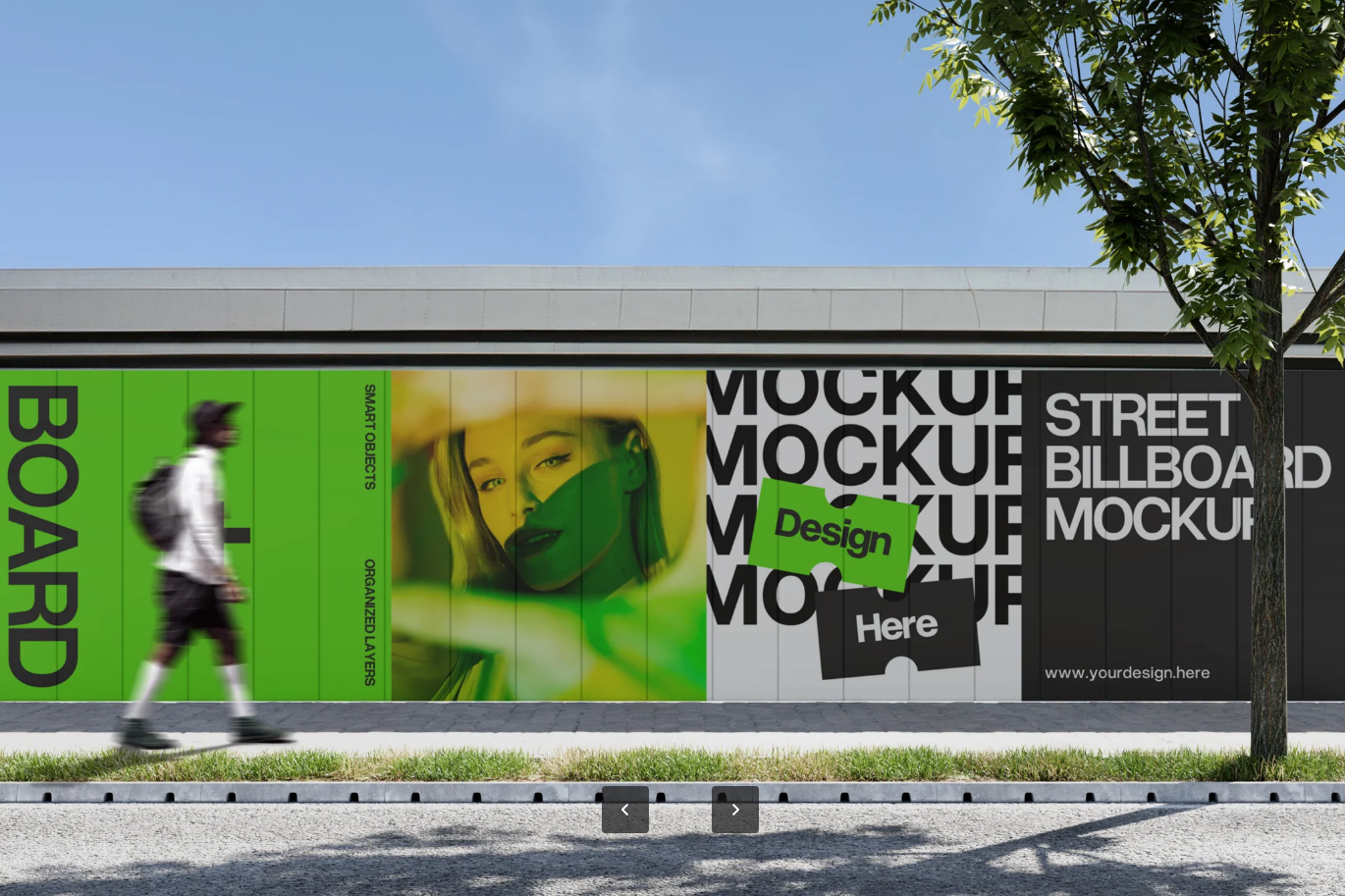 G6425 2025高端Billboard PS样机素材 Mockup分层可编辑广告牌展示模板Billboard Mockup