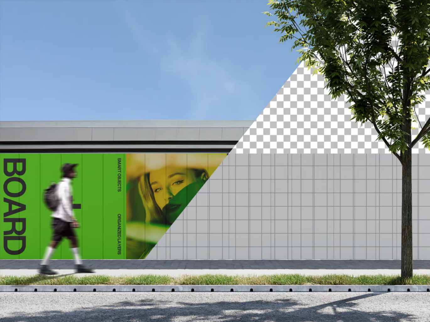 2025高端Billboard PS样机素材 Mockup分层可编辑广告牌展示模板Billboard Mockup-果觅网