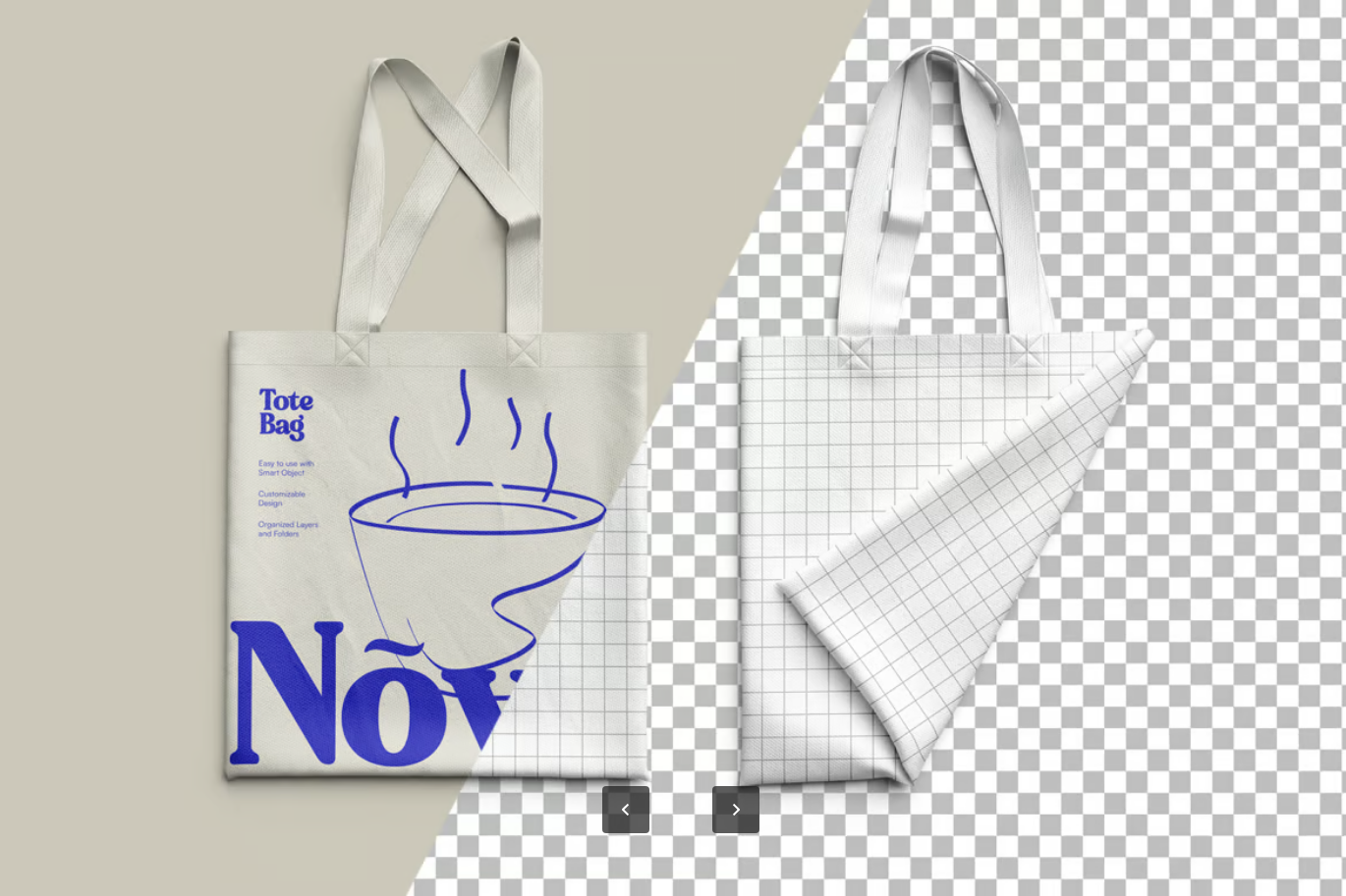【设计师必备】分层可编辑Tote Bag样机高清PSD手提袋Mockup素材Tote Bag Mockup-果觅网
