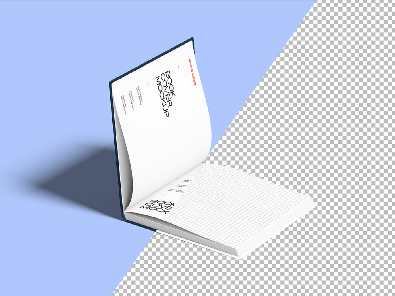 高端PSD书本样机可编辑图层设计素材简约风立体效果图Book Mockup-果觅网