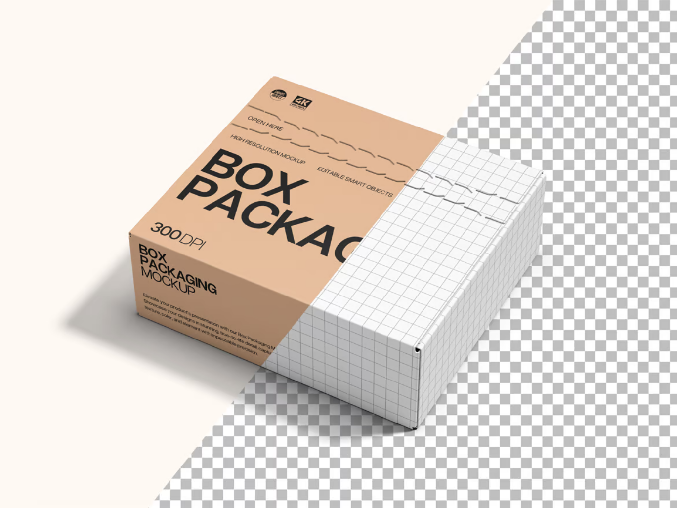 高端可编辑PSD分层包装盒样机 3D立体展示设计素材源文件4K超清Box Mockup-果觅网