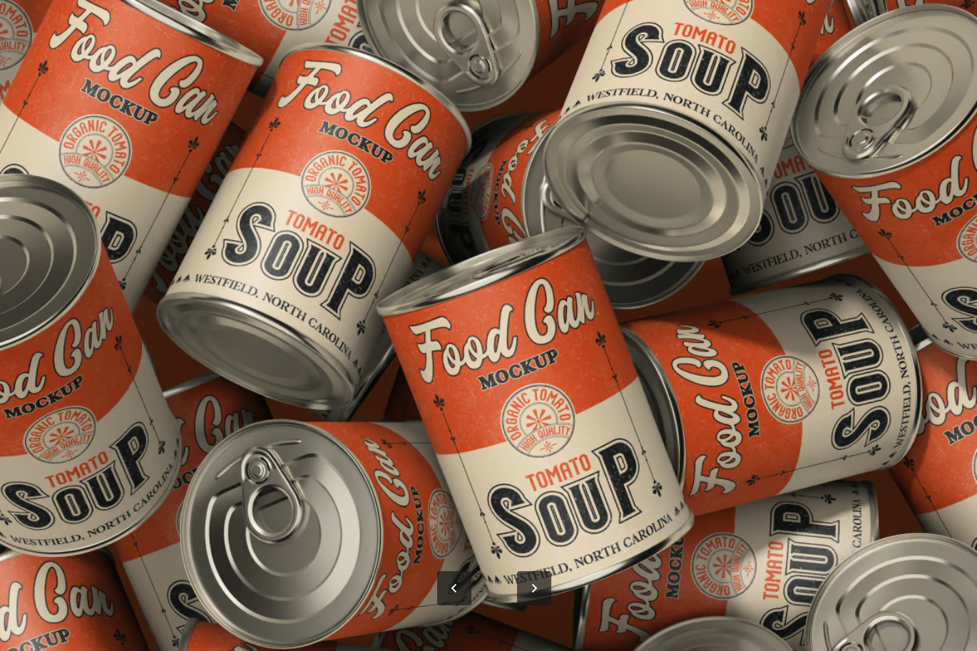 可编辑食品罐头PSD样机 高端3D立体分层设计 ins风包装模板素材Food Can Mockup-果觅网
