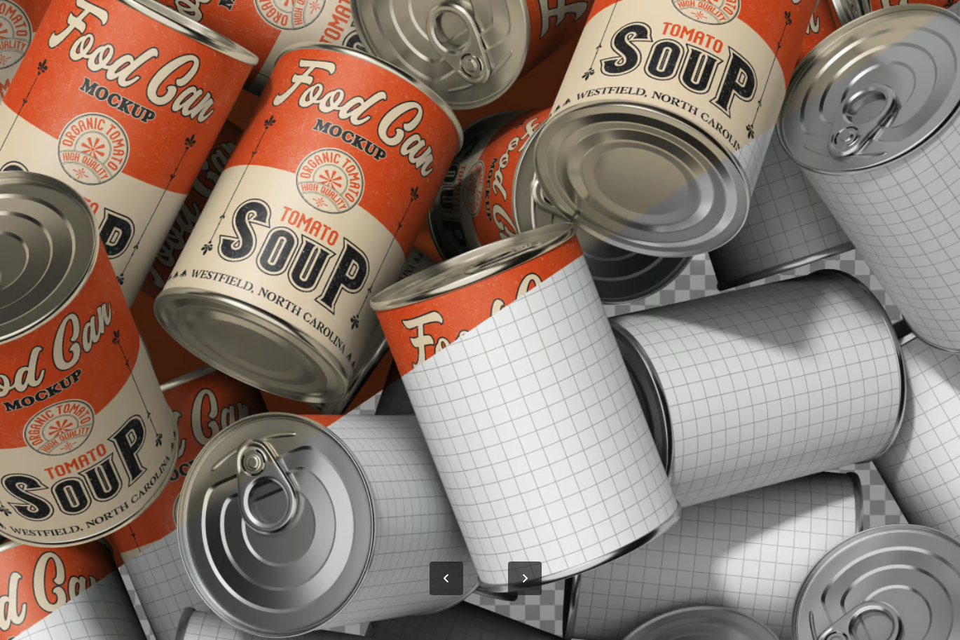 可编辑食品罐头PSD样机 高端3D立体分层设计 ins风包装模板素材Food Can Mockup-果觅网